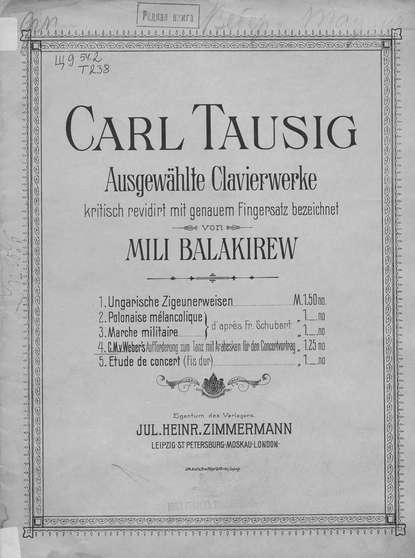 C. M. v. Weber's Aufforderung zum Tanz mit Arabesken fur den Concertvortrag — Карл Таузиг