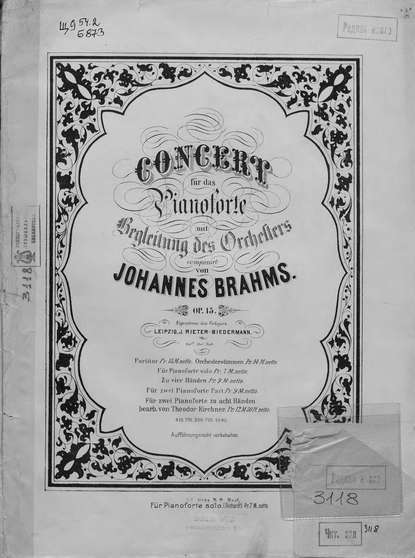 Concert fur das Pianoforte mit Begleitung des Orchesters, comp. v. Johannes Brahms - Йоганнес Брамс