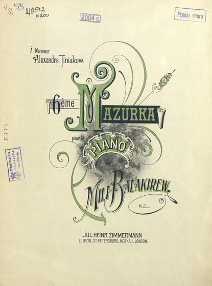 6-eme Mazurka — Милий Алексеевич Балакирев